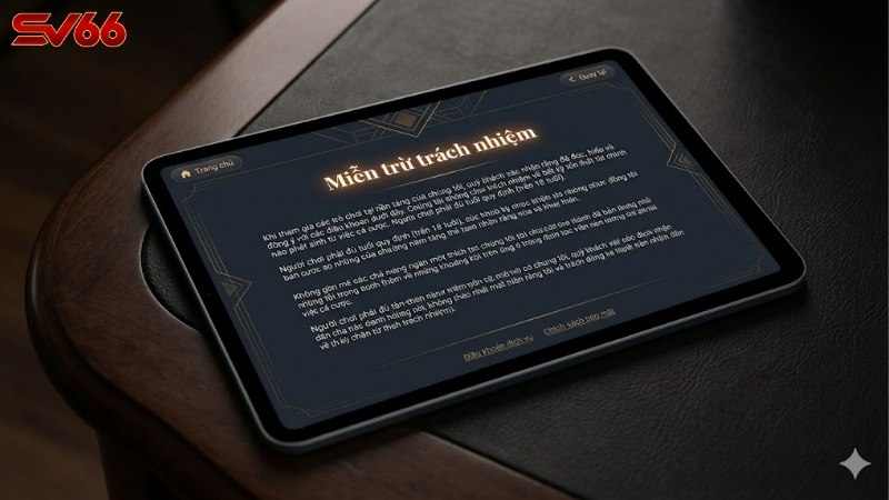 Miễn trừ trách nhiệm trong cá cược trực tuyến minh bạch, uy tín